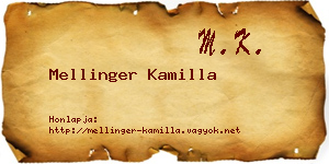 Mellinger Kamilla névjegykártya